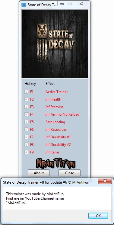 State of Decay: Трейнер/Trainer (+8) [Update 6] {MrAntiFun}