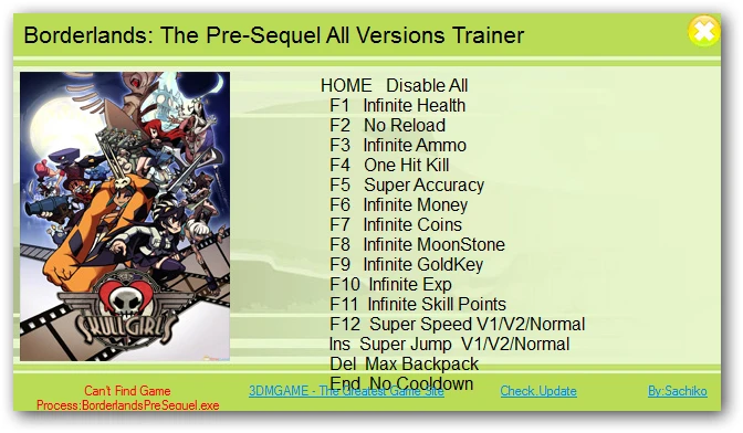 Borderlands: The Pre-Sequel: Трейнер/Trainer (+15) [All Versions] {XiaoXing}