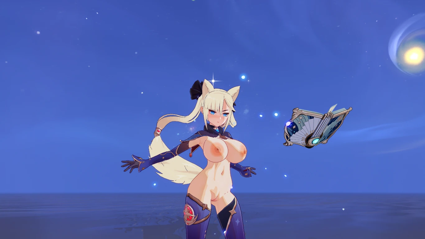 Genshin Impact "Обнаженная Мона с пышным телом и дополнительными настройками костюма"