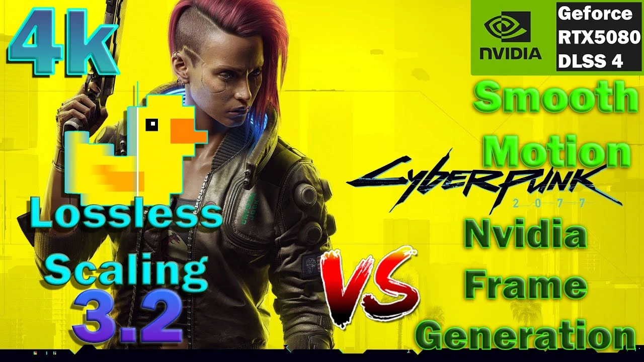 Сравнение показывает, как режим x2 в Lossless Scaling 3.2 теперь сопоставим с NVIDIA DLSS 4 Frame Generation