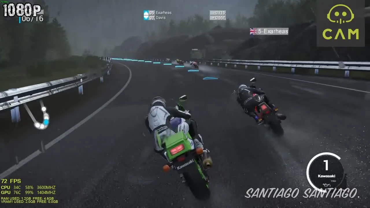 RIDE 2 - GTX 950 - i3 (Simulated) - 1080p - 900p - 720p