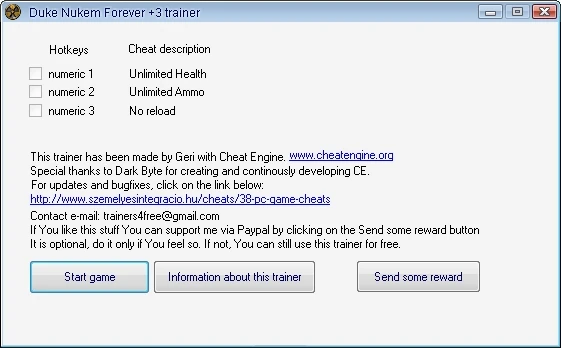 Duke Nukem Forever: Трейнер (+3) [1.0] {Geri}