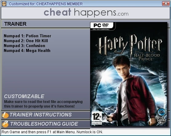 Harry Potter and the Half-Blood Prince: Трейнер (+4) [1.0] {CheatHappens}