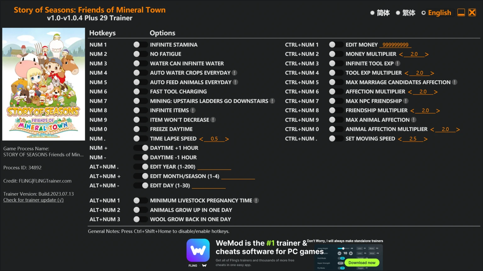 Story of Seasons: Friends of Mineral Town "Трейнер +29" [1.0 - 1.0.4] {FLiNG}
