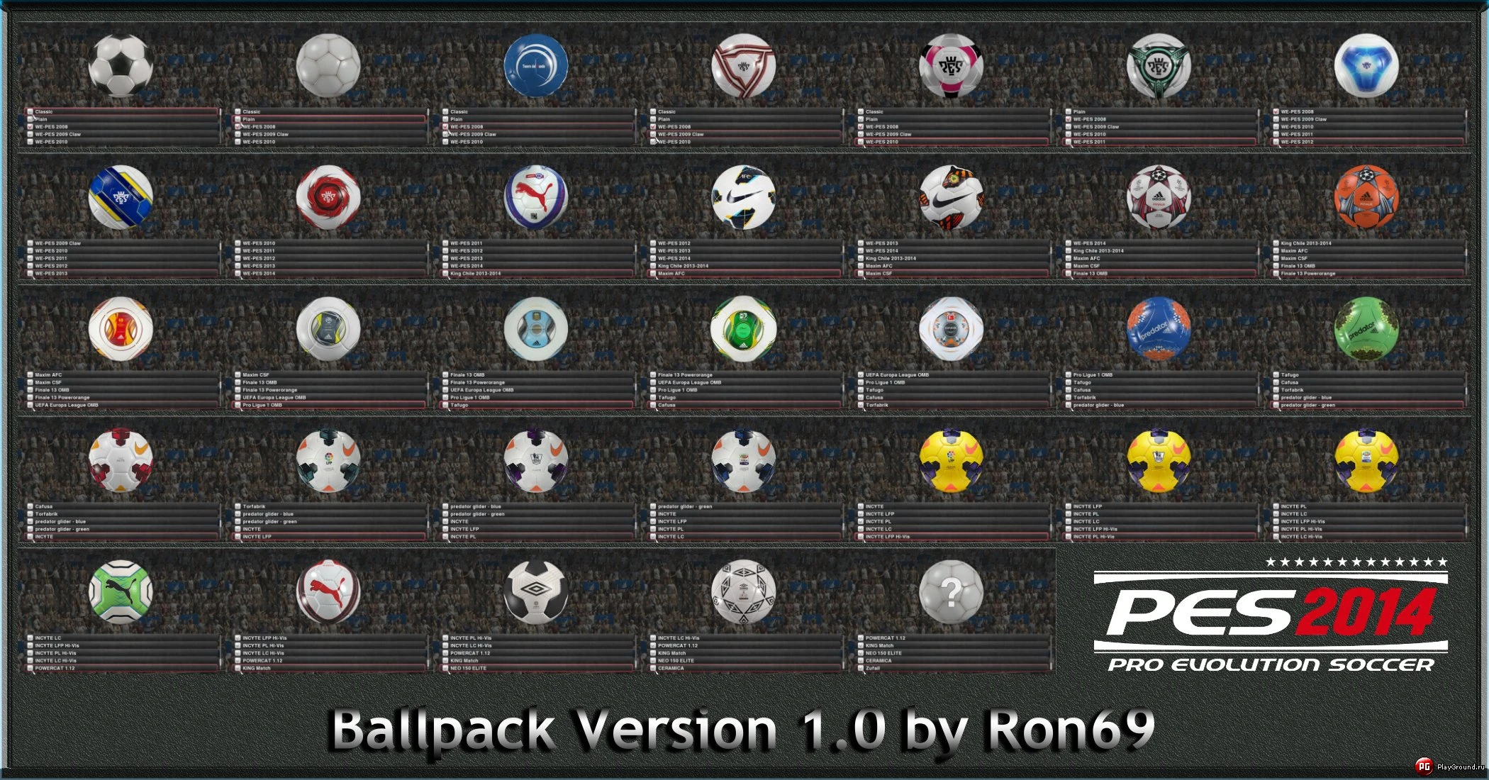 PES 2014 "Ballpack 1.0 by Ron69 [Набор мячей]"
