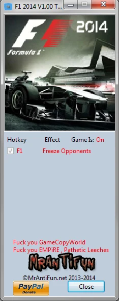 F1 2014: Трейнер/Trainer (+1: Freeze Opponents / Заморозка Противников) [1.10.3104] {MrAntiFun}