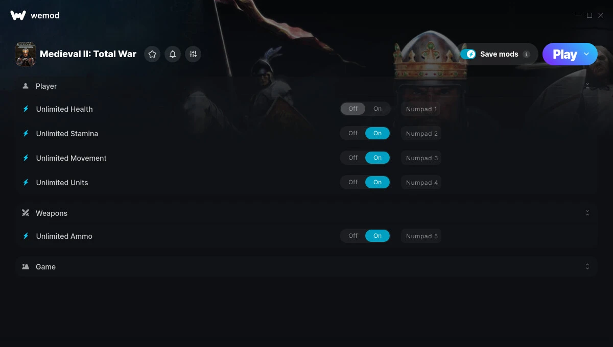 Medieval 2: Total War "Трейнер +7" [UPD: 22.07.2025] {STiNGERR / WeMod}