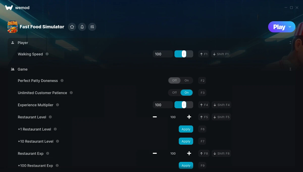Fast Food Simulator "Трейнер +19" [UPD: 02.05.2025] {Chris / WeMod}