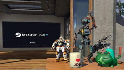 Заработанные в играх 3D-предметы можно разместить в гостиной SteamVR Home