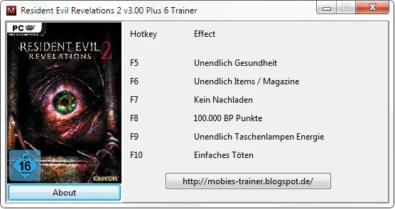 Resident Evil: Revelations 2: Трейнер/Trainer (+6) [3.0] {Mobie}