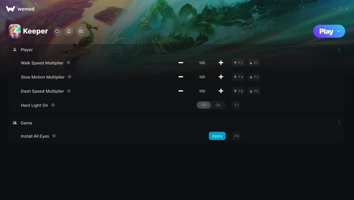 Keeper "Трейнер +5 от WeMod: Скорость ходьбы, рывка и пр"