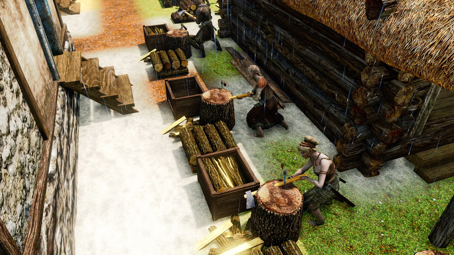 Life is Feudal: Forest Village "Чурка для колки дров/Wood chopping block(rus)"