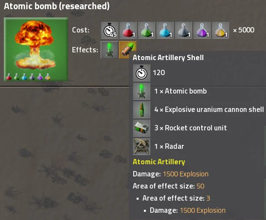 Factorio "AtomicArtillery - Атомная артиллерия"