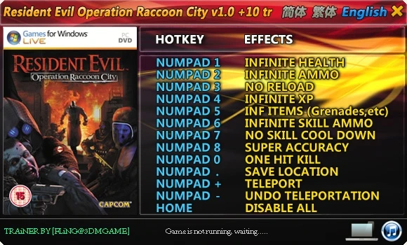 Resident Evil - Operation Raccoon City: Трейнер/Trainer (+10) [1.0] {FLiNG}
