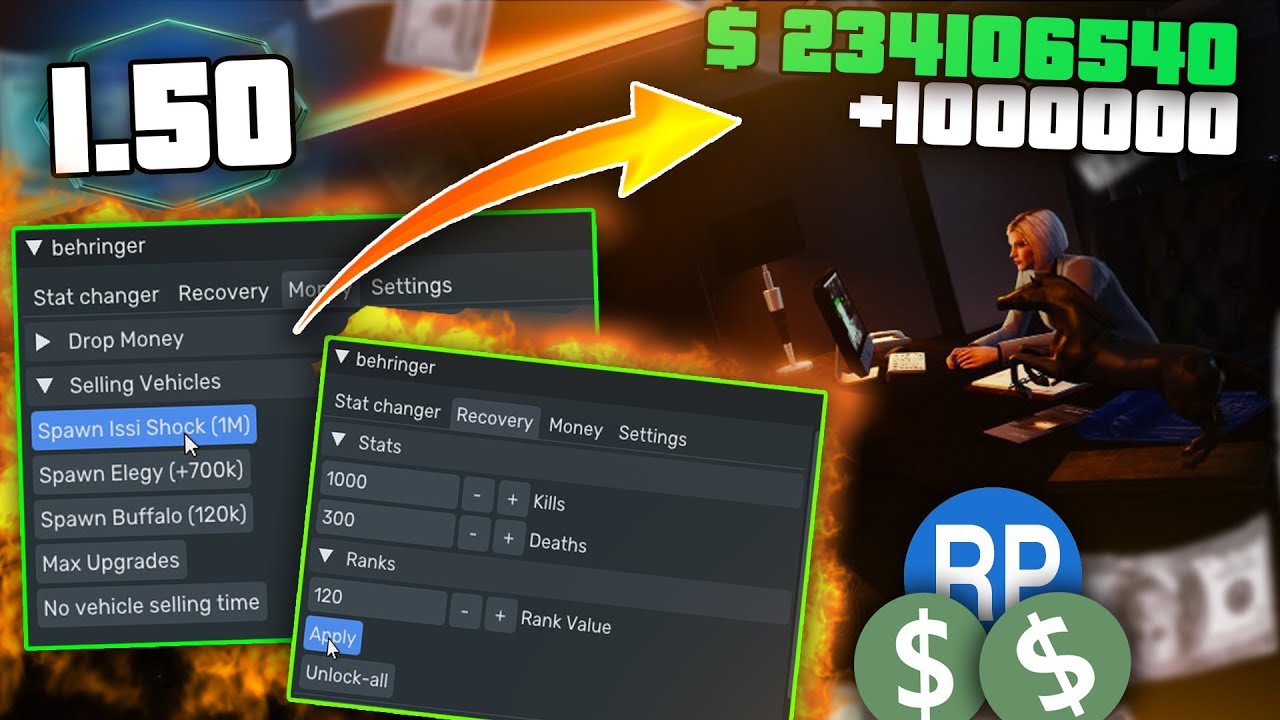 Grand Theft Auto 5 (GTA V): Чит-Мод/Cheat-Mode (BEHRINGER MENU) [1.50]