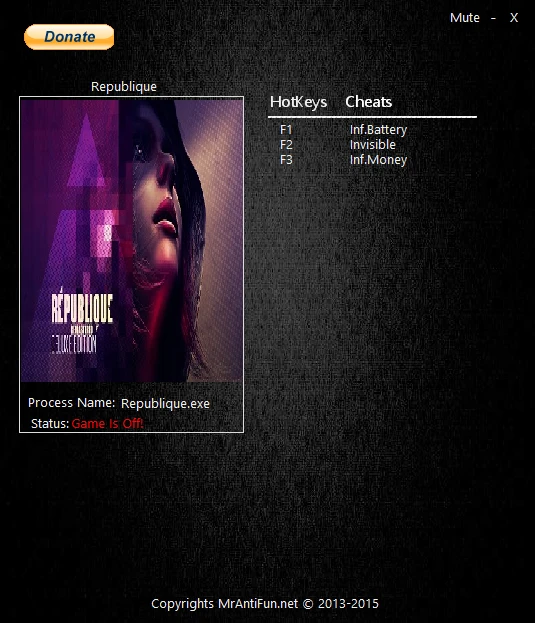 Republique Remastered Episode 4: Трейнер/Trainer (+3) [1.00] {MrAntiFun}