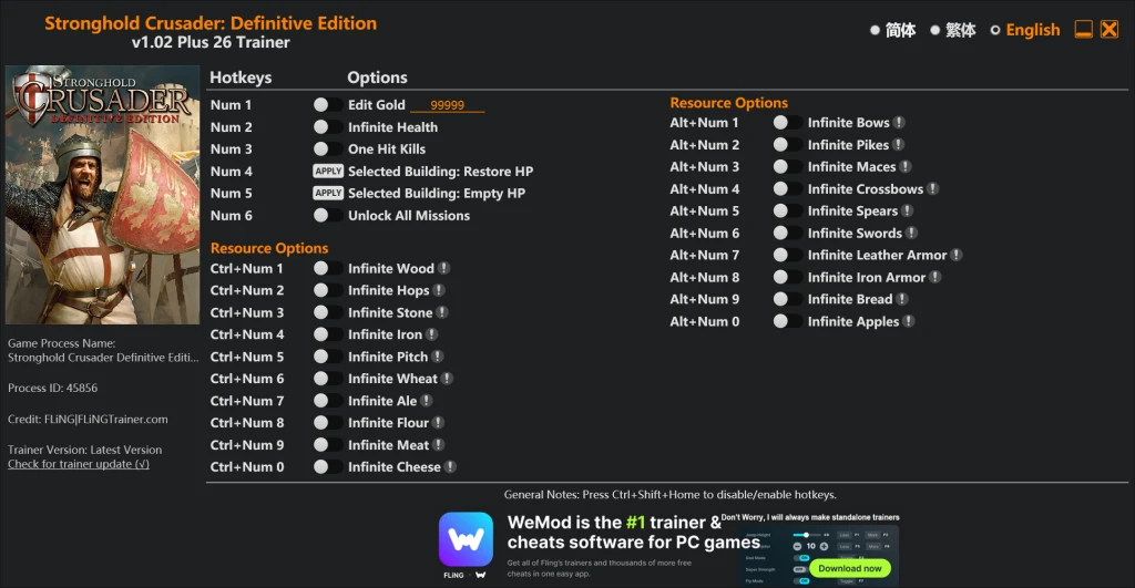 Stronghold Crusader Definitive Edition "Трейнер +26" [1.02] {FLiNG}