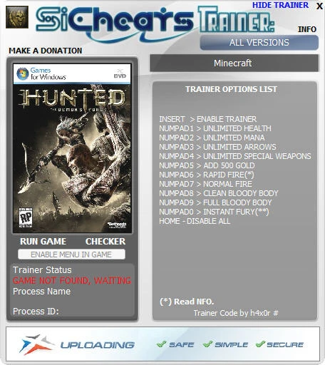 Hunted - The Demon's Forge: Трейнер (+9) [All Versions - Update] {h4x0r}