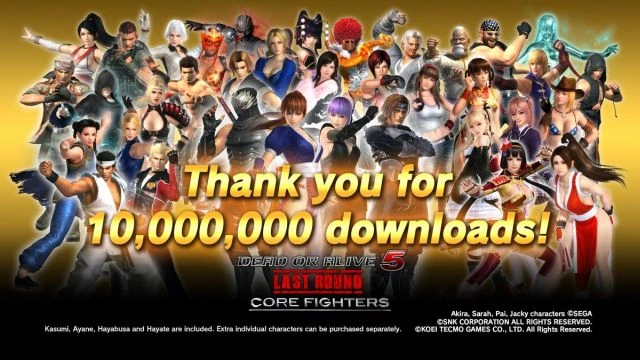 Условно-бесплатную версию Dead or Alive 5: Last Round скачали более 10 миллионов раз
