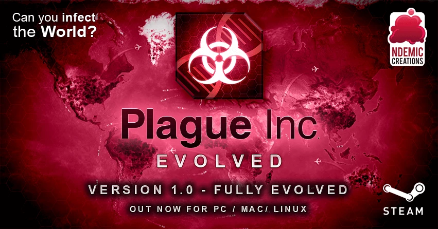 Игра Plague Inc: Evolved версии 1.0 вышла на ПК, Mac и Linux!