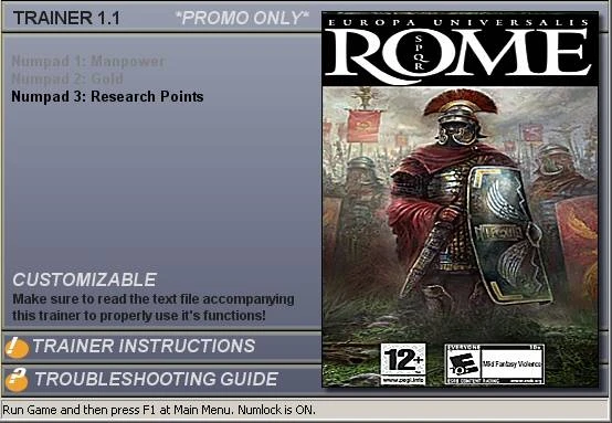 Europa Universalis: Rome:Трейнер(исследования) [1.1]