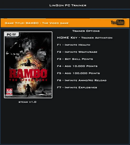Rambo ~ The Video Game: Трейнер/Trainer (+7) [1.0] {LinGon}