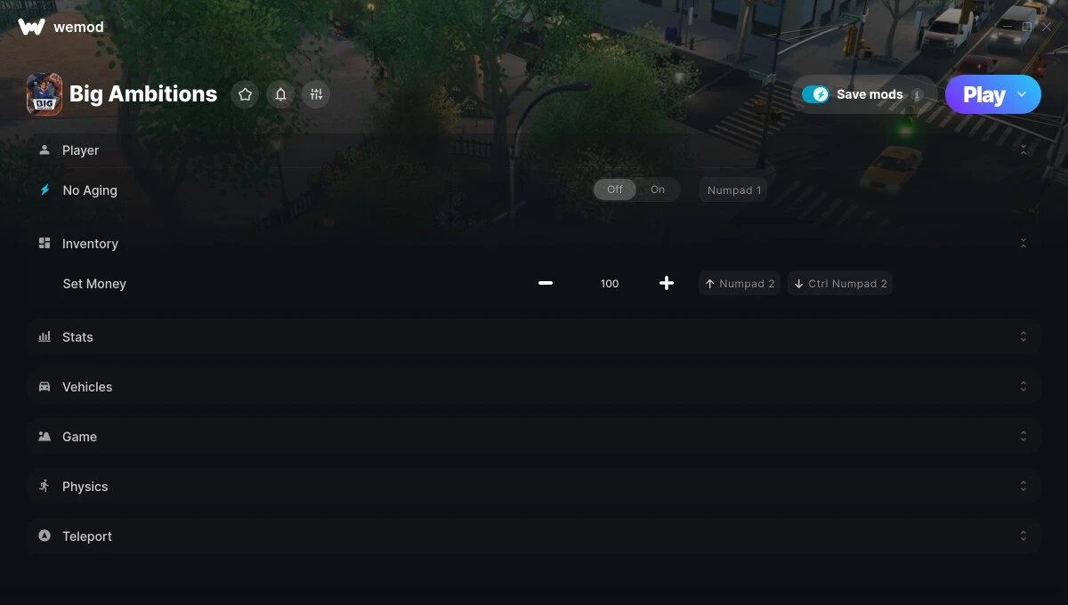 Big Ambitions "Трейнер +30 от WeMod: Энергия, счастья, деньги и пр"