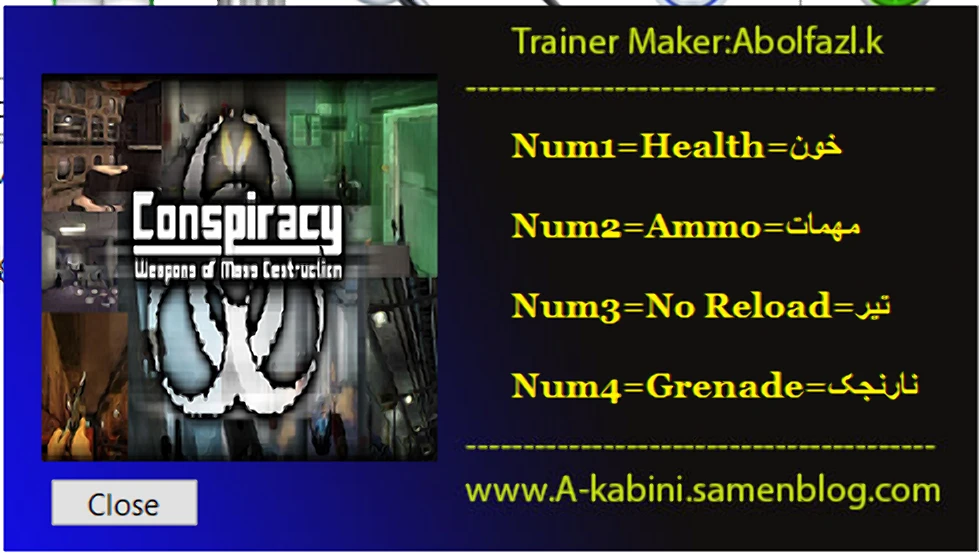 Conspiracy Weapons of Mass Destruction: Трейнер/Trainer (+4) [1.0] {Abolfazl.k}