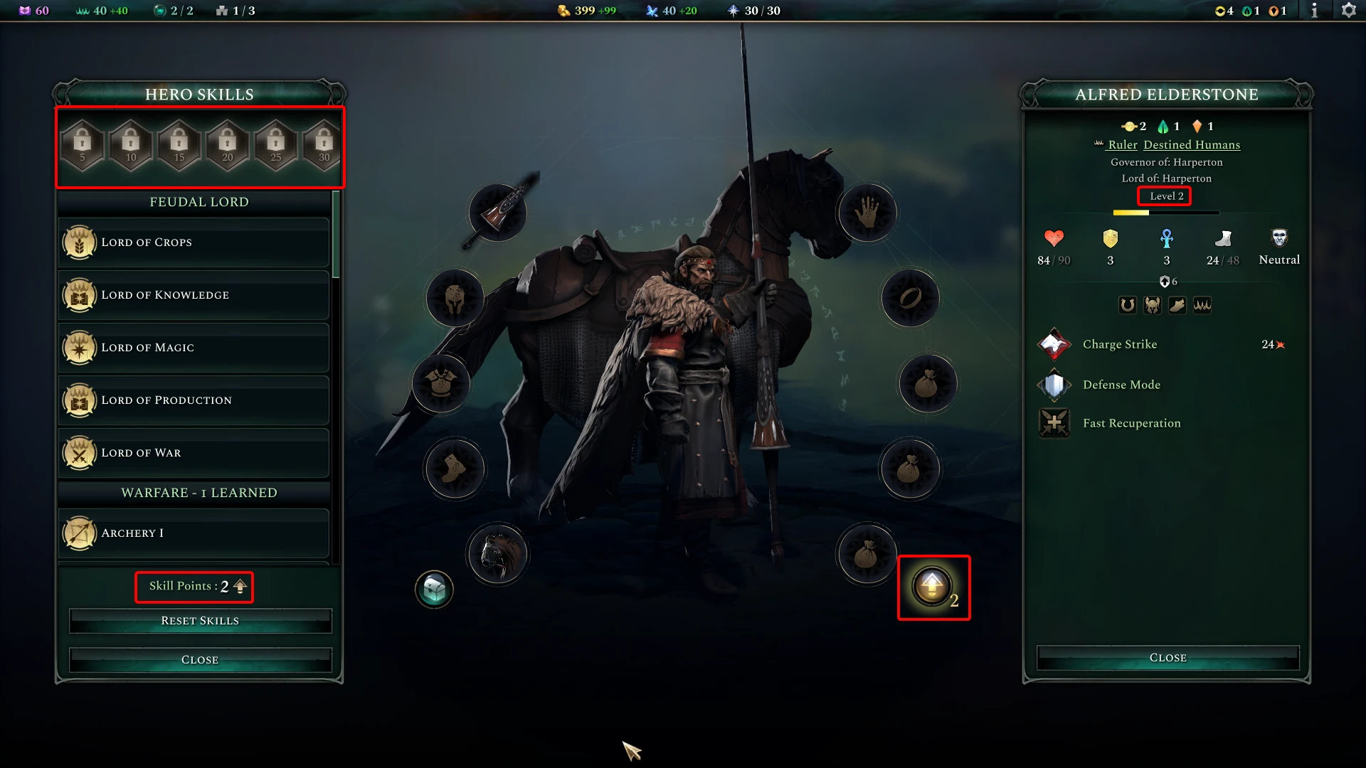 Age of Wonders 4 "Максимальный уровень героя 30 + 2 очка навыков за уровень"