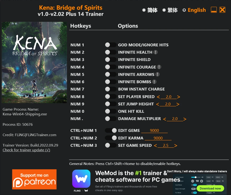 Kena: Bridge of Spirits "Трейнер +14" [1.0 - 2.02] {FLiNG}