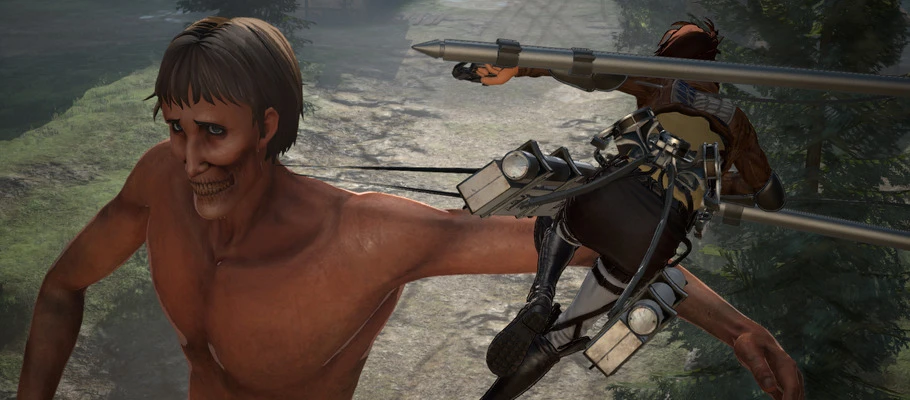 Видео применения Громового копья в Attack on Titan 2: Final Battle для PS4, Xbox One, Switch и PC