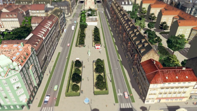 Cities: Skylines "Парк с фонтаном 13х3"