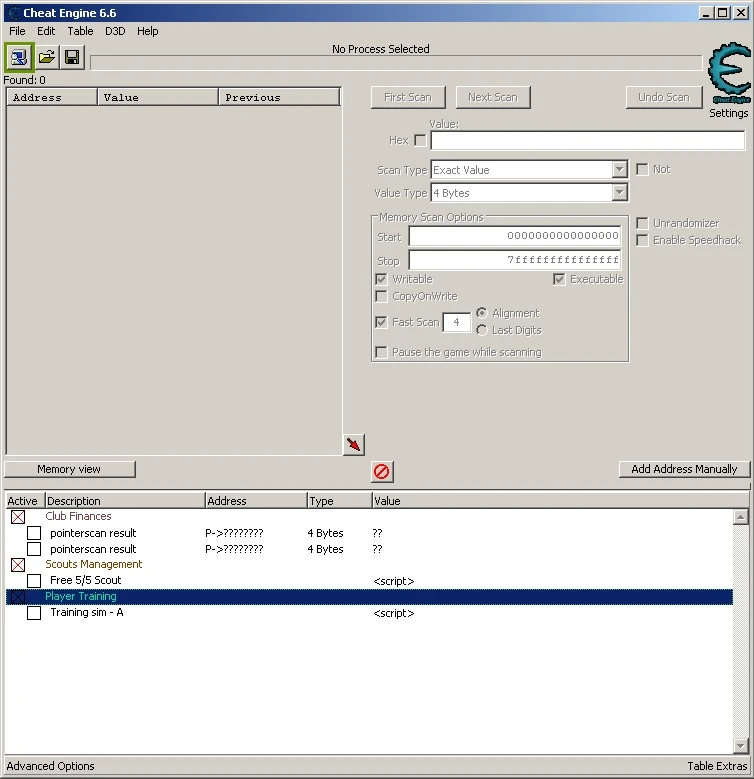 Fifa 17: Таблица для Cheat Engine (Все оценки тренировок на А, карьера тренера)
