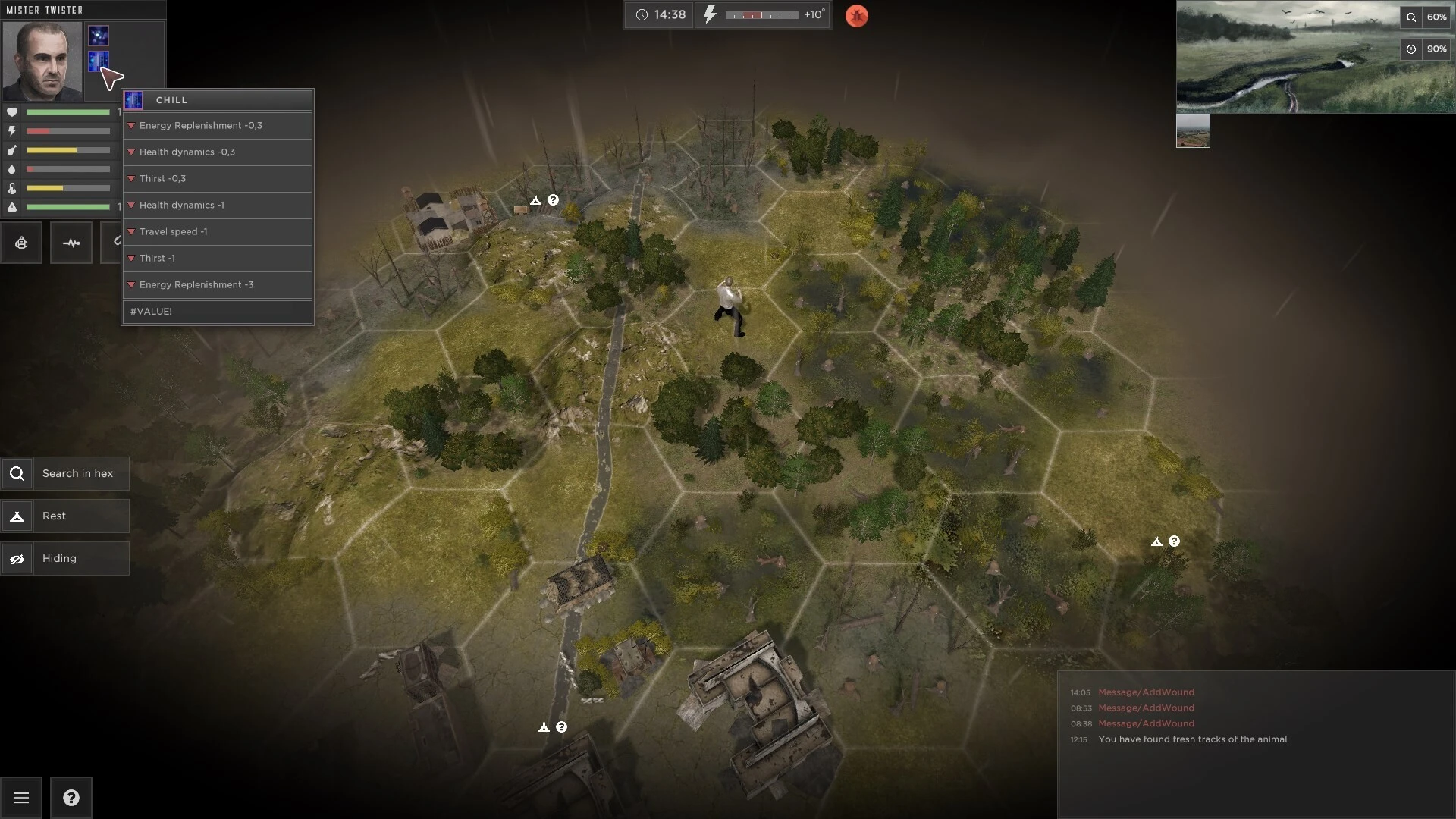 О параметрах персонажа в Lost Scavenger: голод, жажда и стресс