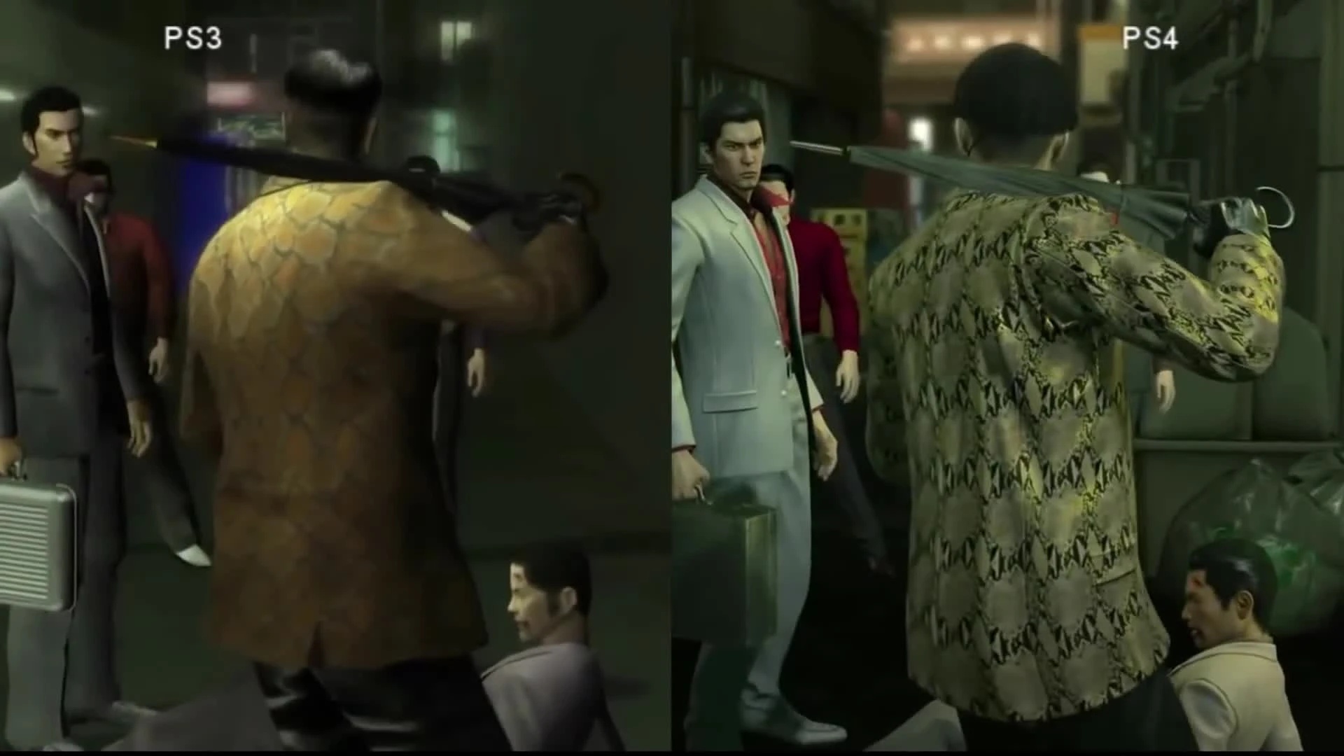 Yakuza HD PS3 vs PS4 Yakuza Kiwami / Ryu Ga Gotoku Kiwami сравнение графики