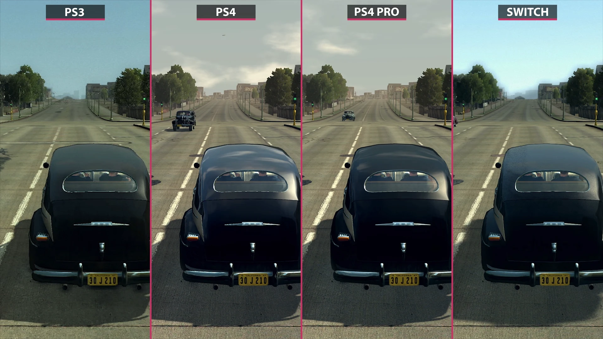 Сравнение графики - L.A. Noire PS3 vs. PS4 vs. PS4 Pro 4K vs. Switch (Candyland)