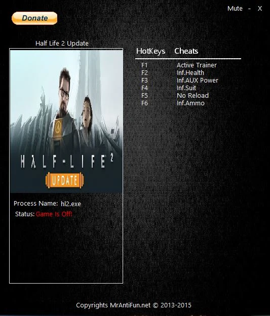 Half Life 2 - Update: Трейнер/Trainer (+5) [1.0] {MrAntiFun}