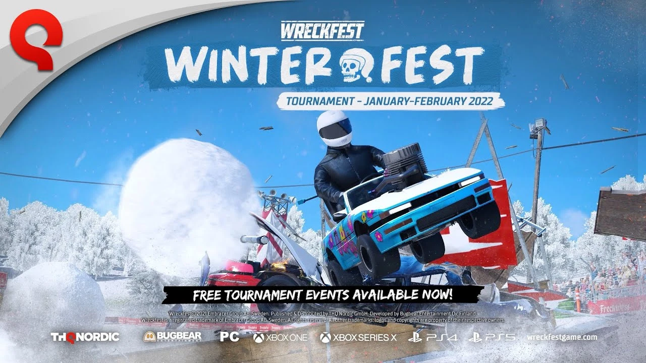 Новое обновление Wreckfest добавило зимний турнир Winterfest