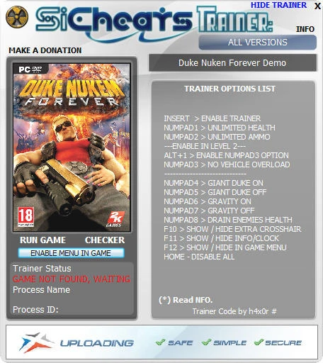 Duke Nukem Forever - Demo: Трейнер (+7) [All Versions] {h4x0r}