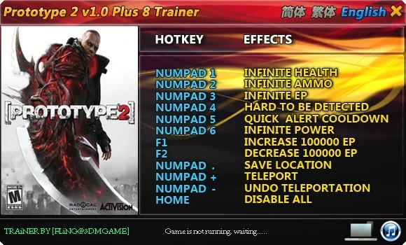 Prototype 2: Трейнер/Trainer (+8) [1.0] {FLiNG}