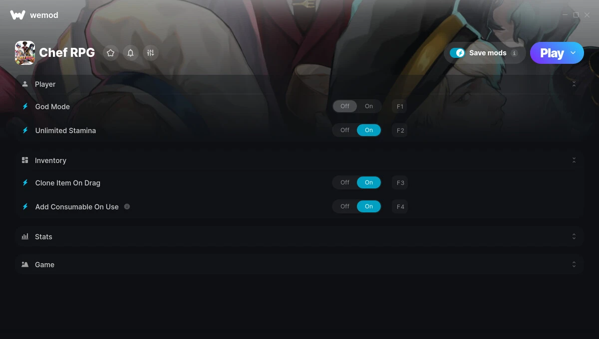Chef RPG "Трейнер +15 от WeMod: Здоровье, выносливость, кредиты, очки и пр"