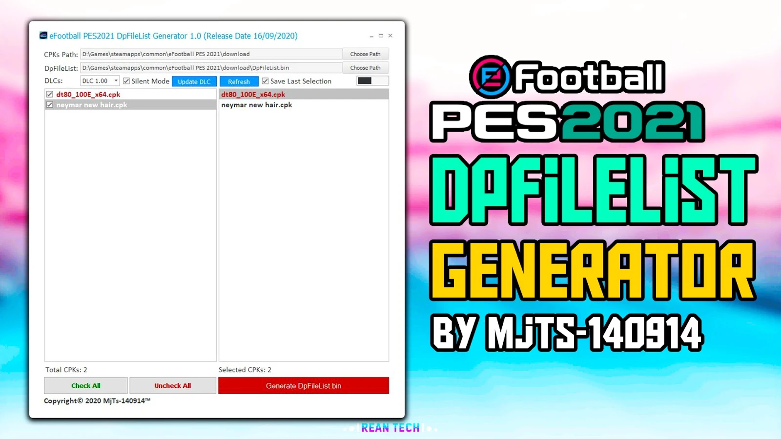 PES 2021 "DpFileList Generator 1.0 DLC 7.0"