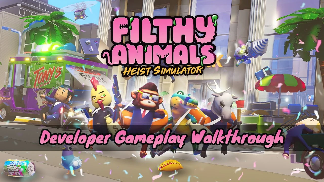 Выпущено новое видео от разработчиков комедийной кооперативной игры Filthy Animals: Heist Simulator