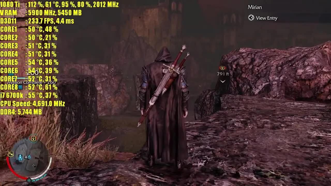 Middle Earth Shadow of Mordor GTX 1080 Ti OC | 1080 - 1440p & 4K (2160p) частота кадров ТЕСТ