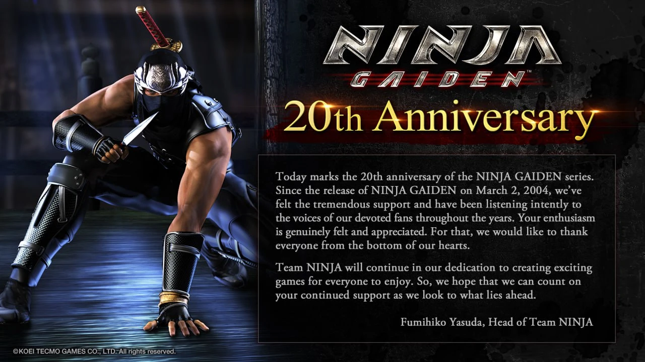 Серии Ninja Gaiden от Team Ninja исполнилось 20 лет