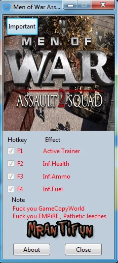 Men of War: Assault Squad 2: Трейнер/Trainer (+3) [3.025.1b] {MrAntiFun}