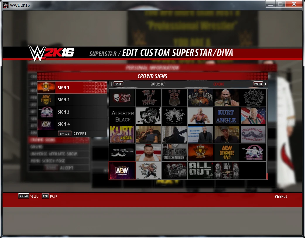 WWE 2K16 "Обновленный файл Audience (плакаты)"