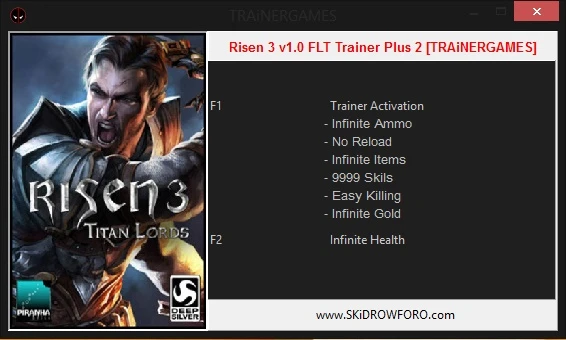 Risen 3: Titan Lords: Трейнер/Trainer (+2) [1.0] [TRAINERGAMES]