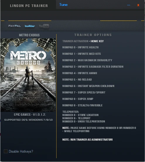 Metro: Exodus: Трейнер/Trainer (+12) [1.0.1.2] {LinGon}