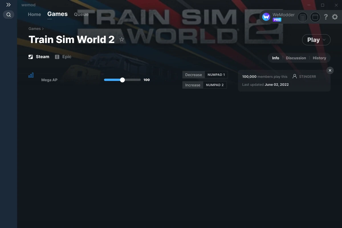 Train Sim World 2 "Трейнер +1" [UPD: 02.06.2022] {STiNGERR / WeMod}